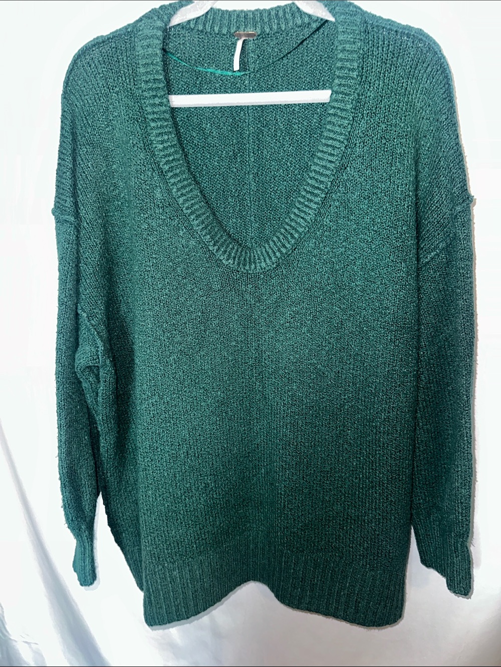Free People Green V-Neck Sweater